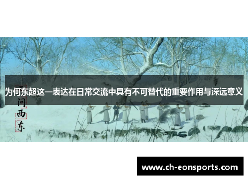 为何东超这一表达在日常交流中具有不可替代的重要作用与深远意义