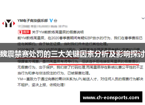 魏震禁赛处罚的三大关键因素分析及影响探讨